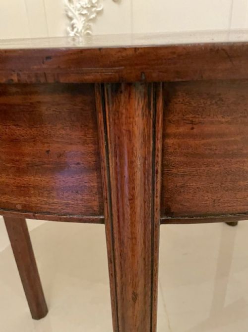 QUALITY ANTIQUE GEORGE III MAHOGANY DEMILUNE CONSOLE TABLE - ADDITIONAL PHOTO 9