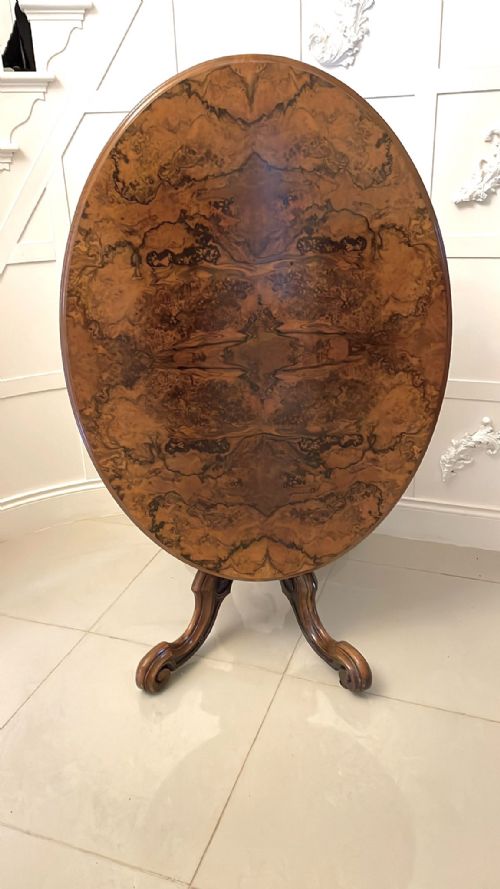 Outstanding Quality Antique Victorian Oval Burr Walnut Centre Table