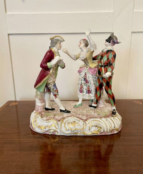 Antique Victorian French Porcelain Figural Group by Eugene Clauss of Paris