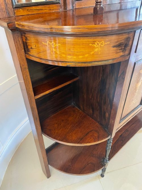 ANTIQUE VICTORIAN QUALITY ROSEWOOD INLAID SIDE CABINET - ADDITIONAL PHOTO 1