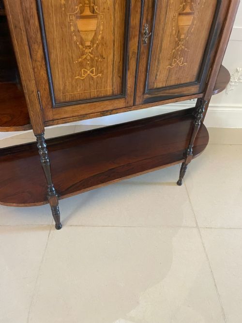 ANTIQUE VICTORIAN QUALITY ROSEWOOD INLAID SIDE CABINET - ADDITIONAL PHOTO 2