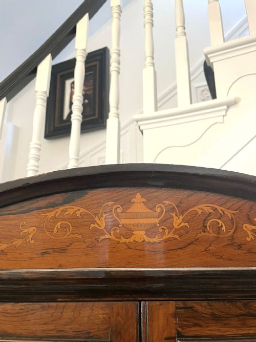 ANTIQUE VICTORIAN QUALITY ROSEWOOD INLAID SIDE CABINET - ADDITIONAL PHOTO 8