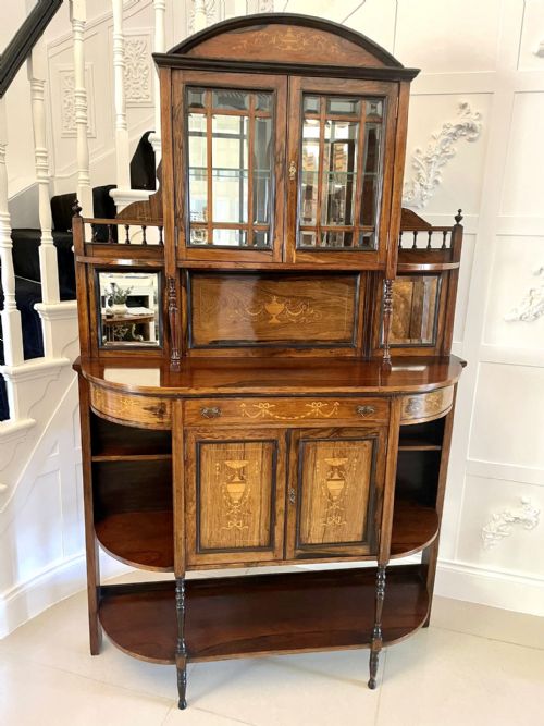 ANTIQUE VICTORIAN QUALITY ROSEWOOD INLAID SIDE CABINET - ADDITIONAL PHOTO 12