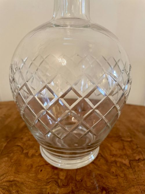 PAIR OF ANTIQUE EDWARDIAN CUT GLASS DECANTERS - ADDITIONAL PHOTO 4