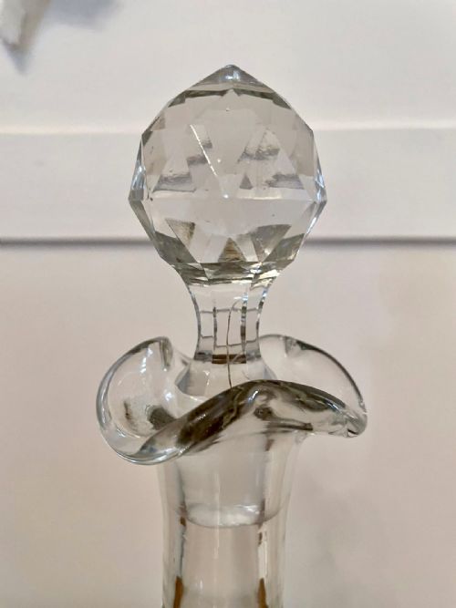 PAIR OF ANTIQUE EDWARDIAN CUT GLASS DECANTERS - ADDITIONAL PHOTO 5