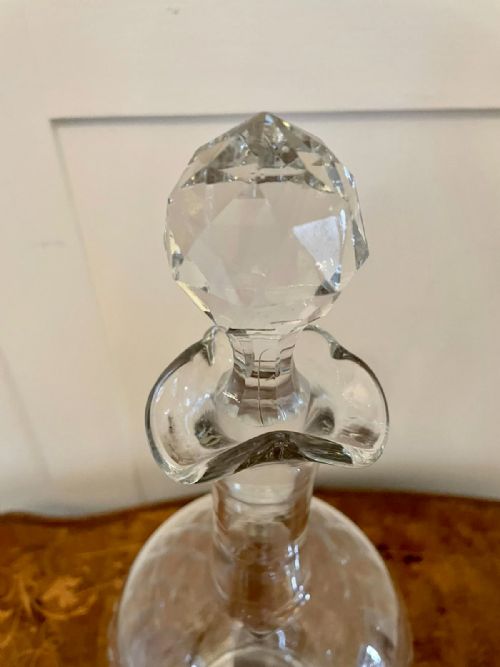 PAIR OF ANTIQUE EDWARDIAN CUT GLASS DECANTERS - ADDITIONAL PHOTO 7