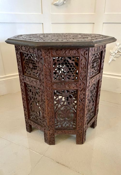 Quality Antique Edwardian Carved Hexagon Shaped Coffee Table