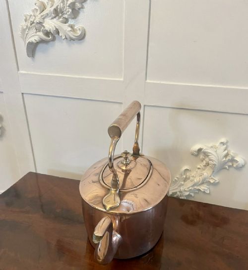 LARGE ANTIQUE GEORGE III QUALITY OVAL SHAPED COPPER KETTLE - ADDITIONAL PHOTO 7