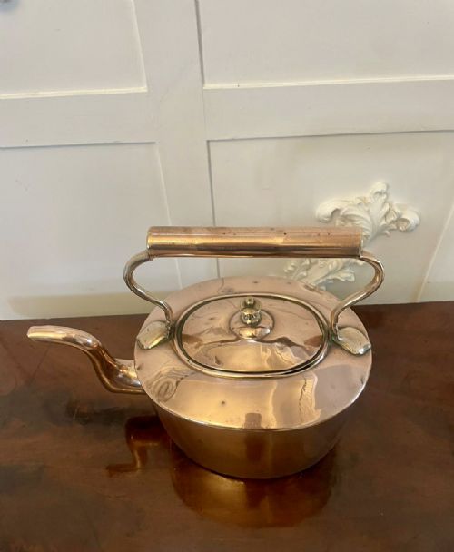 LARGE ANTIQUE GEORGE III QUALITY OVAL SHAPED COPPER KETTLE - ADDITIONAL PHOTO 8