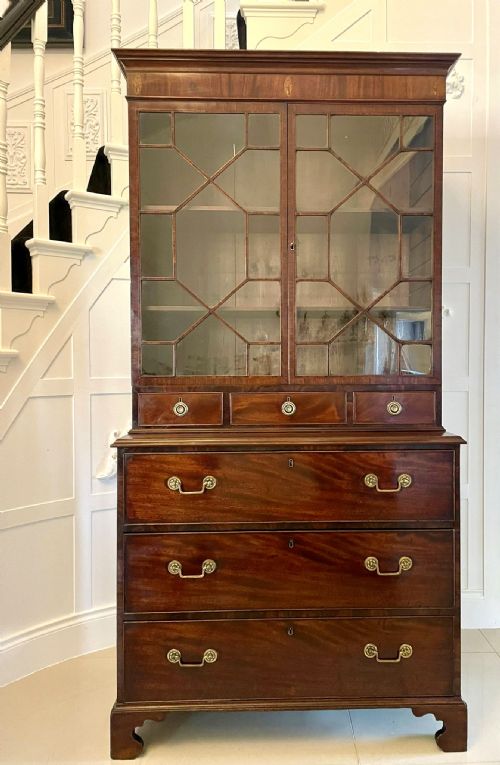 Superb Quality Antique George III Mahogany Astral Glazed Bookcase