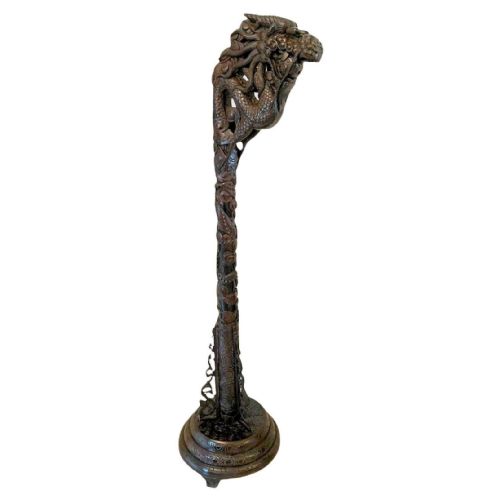 Outstanding Quality Antique Chinese Carved Hardwood Lamp Stand