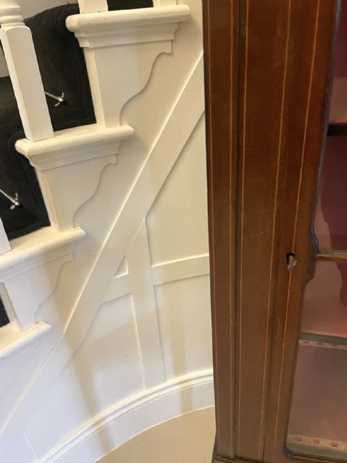 ANTIQUE EDWARDIAN QUALITY MAHOGANY INLAID DISPLAY CABINET - ADDITIONAL PHOTO 1