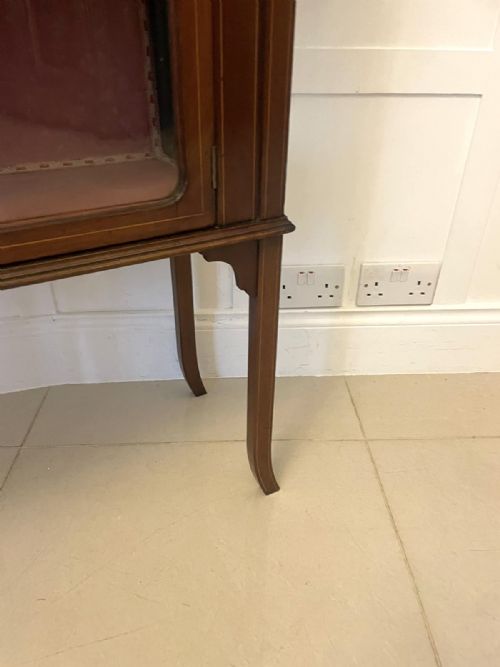ANTIQUE EDWARDIAN QUALITY MAHOGANY INLAID DISPLAY CABINET - ADDITIONAL PHOTO 4