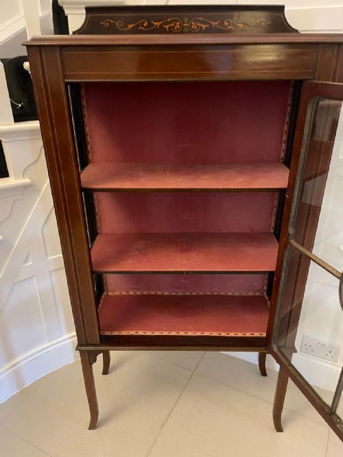 ANTIQUE EDWARDIAN QUALITY MAHOGANY INLAID DISPLAY CABINET - ADDITIONAL PHOTO 10