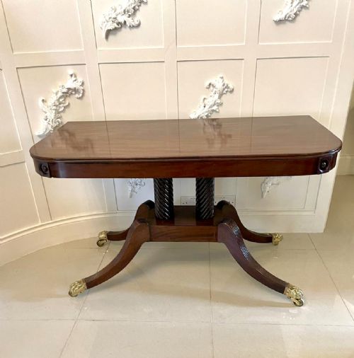 Rare and Unusual Large Antique Regency Quality Mahogany D Shaped Metamorphic Table