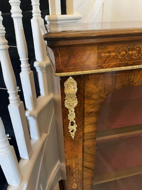 fig 1. Fine Quality 19th Century Antique Victorian Burr Walnut Inlaid Credenza