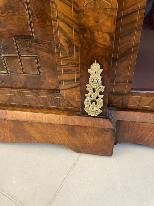 fig 1. Fine Quality 19th Century Antique Victorian Burr Walnut Inlaid Credenza