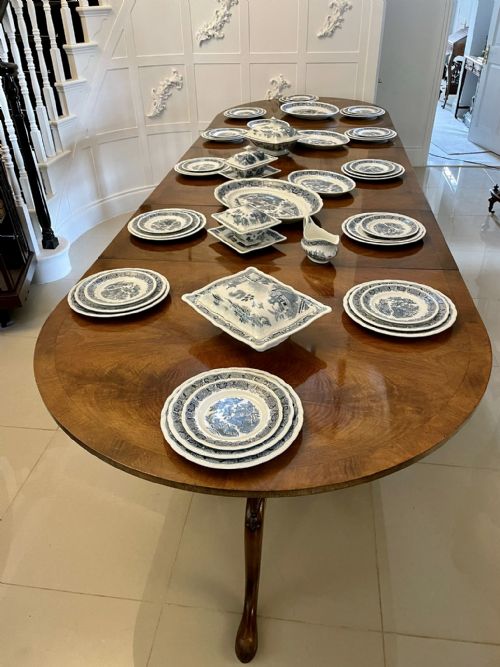 Fabulous 12 Place Setting Antique Victorian Quality Blue and White Dinner Service