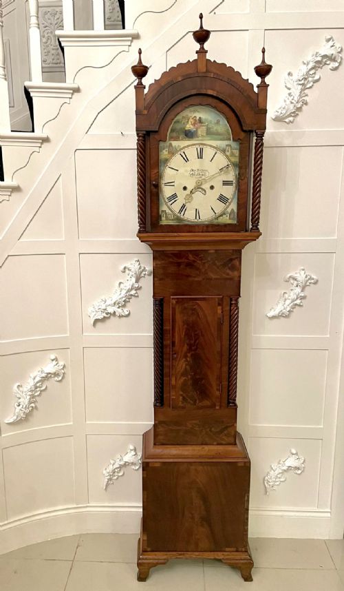 Antique George III Quality Mahogany Longcase Clock by Dan Williams, Crickhowell