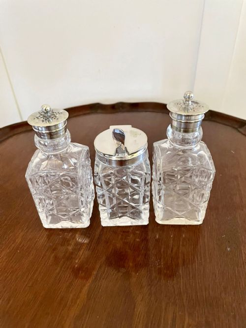 QUALITY ANTIQUE SILVER PLATED SIX BOTTLE CRUET SET - ADDITIONAL PHOTO 3