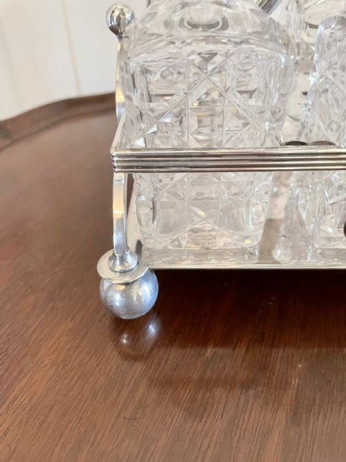 QUALITY ANTIQUE SILVER PLATED SIX BOTTLE CRUET SET - ADDITIONAL PHOTO 7