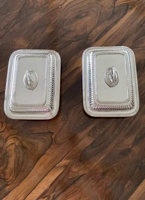 Pair of Quality Antique Victorian Silver Plated Entrée Dishes