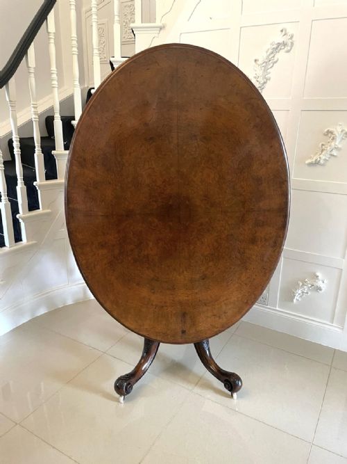 Antique Victorian Quality Burr Walnut Oval Centre/dining Table