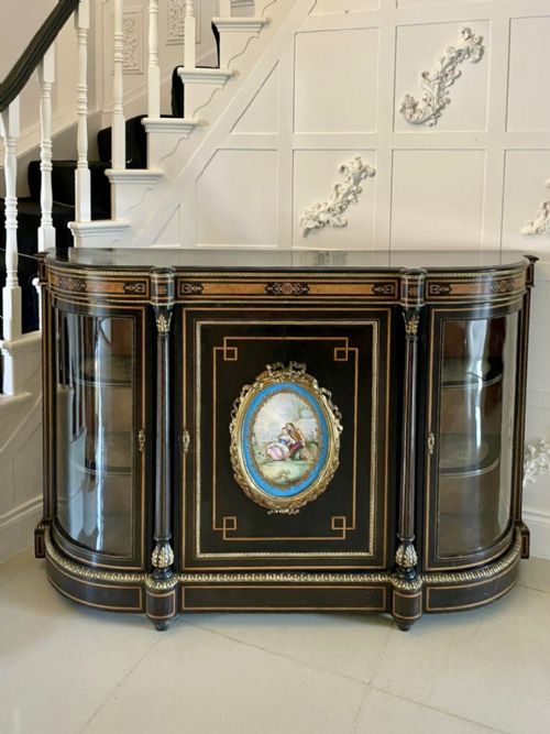 Antique French Ebonized and Amboyna Credenza/sideboard