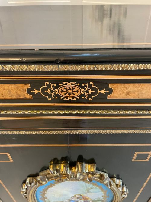 fig 1. Antique French Ebonized and Amboyna Credenza/Sideboard