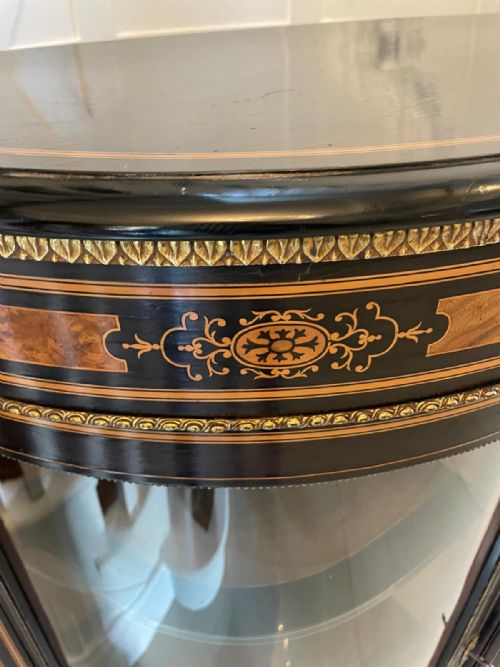 ANTIQUE FRENCH EBONIZED AND AMBOYNA CREDENZASIDEBOARD - ADDITIONAL PHOTO 1