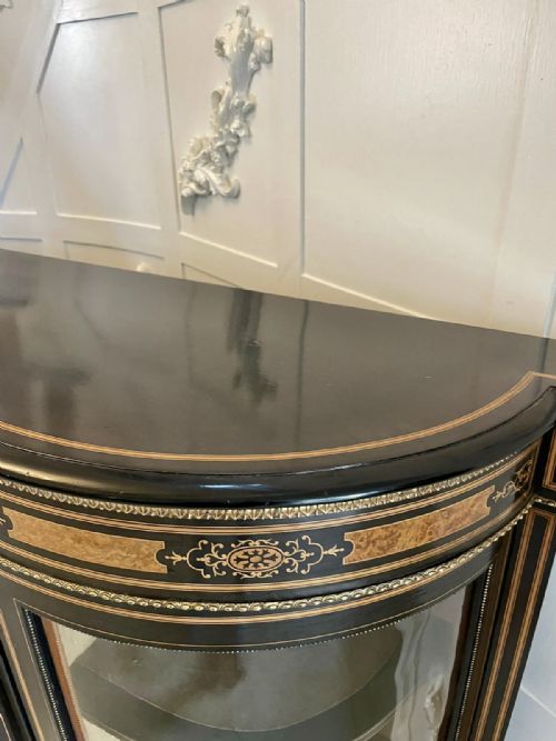 ANTIQUE FRENCH EBONIZED AND AMBOYNA CREDENZASIDEBOARD - ADDITIONAL PHOTO 5
