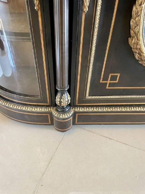 ANTIQUE FRENCH EBONIZED AND AMBOYNA CREDENZASIDEBOARD - ADDITIONAL PHOTO 10