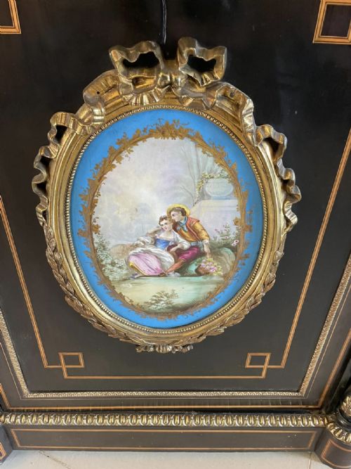 ANTIQUE FRENCH EBONIZED AND AMBOYNA CREDENZASIDEBOARD - ADDITIONAL PHOTO 11
