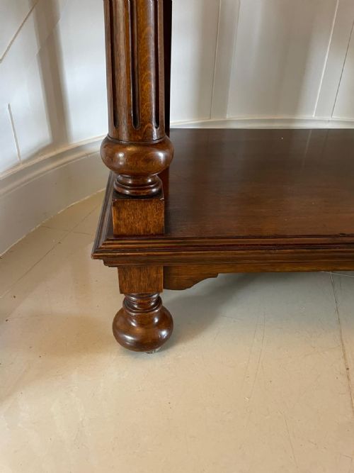 fig 1. Antique Victorian Carved Oak 3 Tier Console Table Server Sideboard Buffet