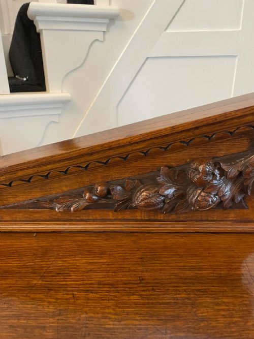 QUALITY ANTIQUE CARVED OAK DUMBWAITER - ADDITIONAL PHOTO 1
