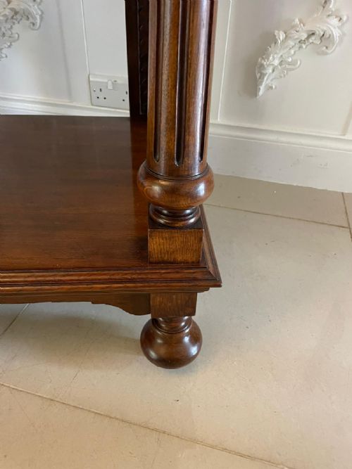 QUALITY ANTIQUE CARVED OAK DUMBWAITER - ADDITIONAL PHOTO 4