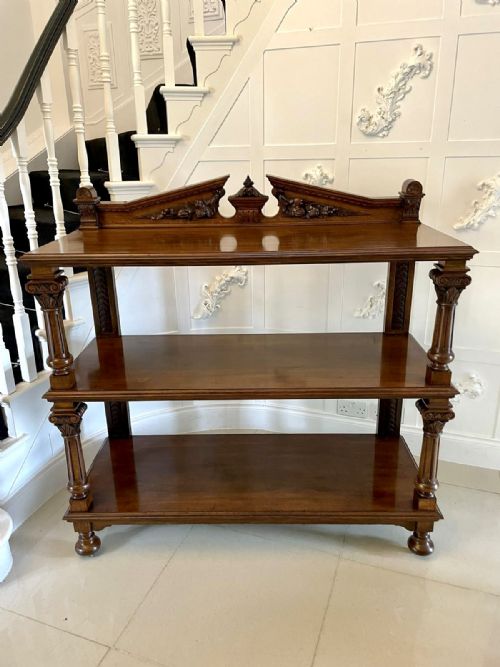 QUALITY ANTIQUE CARVED OAK DUMBWAITER - ADDITIONAL PHOTO 9