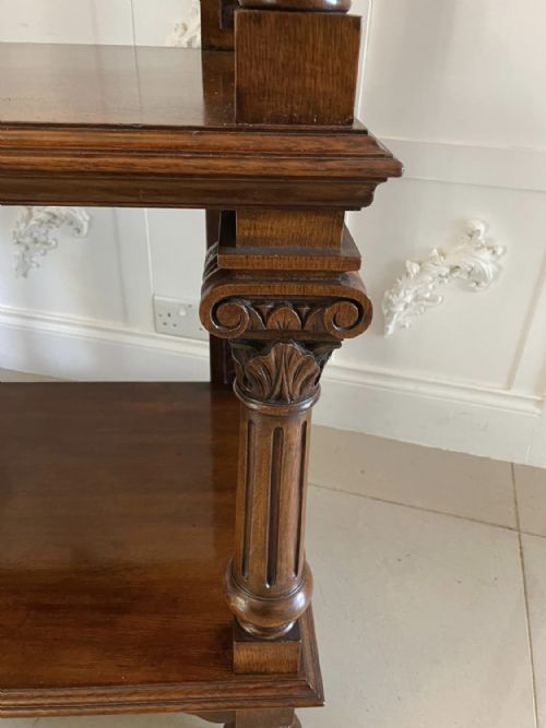 QUALITY ANTIQUE CARVED OAK DUMBWAITER - ADDITIONAL PHOTO 10