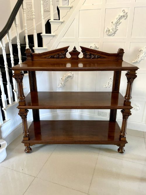 QUALITY ANTIQUE CARVED OAK DUMBWAITER - ADDITIONAL PHOTO 16