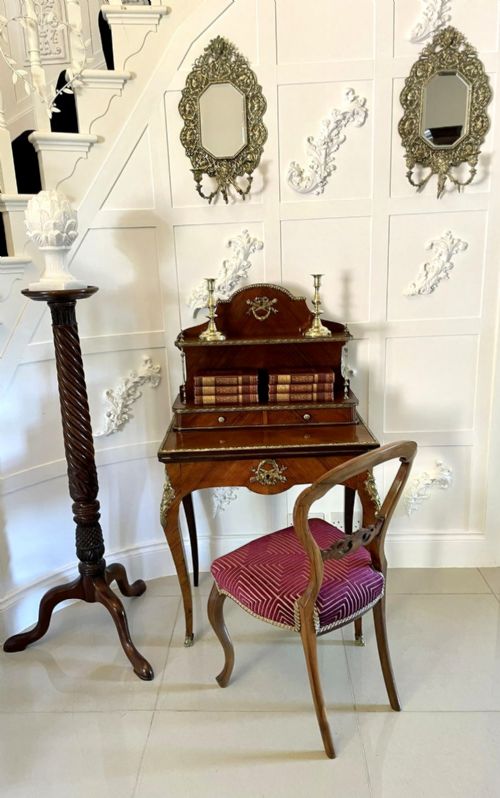 FINE QUALITY ANTIQUE VICTORIAN FRENCH KINGWOOD BONHEUR DU JOUR - ADDITIONAL PHOTO 7