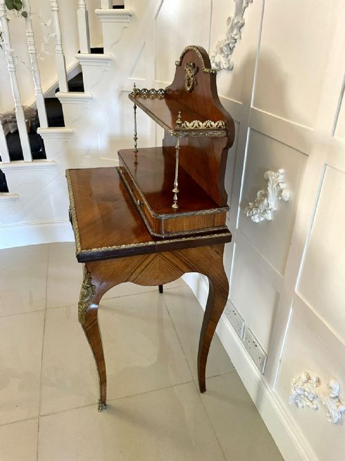 FINE QUALITY ANTIQUE VICTORIAN FRENCH KINGWOOD BONHEUR DU JOUR - ADDITIONAL PHOTO 9