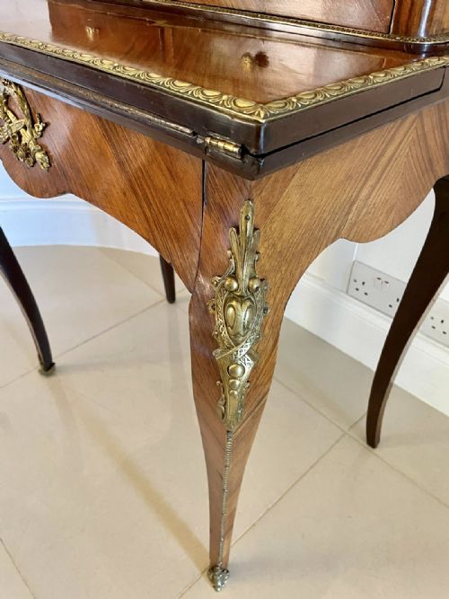 FINE QUALITY ANTIQUE VICTORIAN FRENCH KINGWOOD BONHEUR DU JOUR - ADDITIONAL PHOTO 13