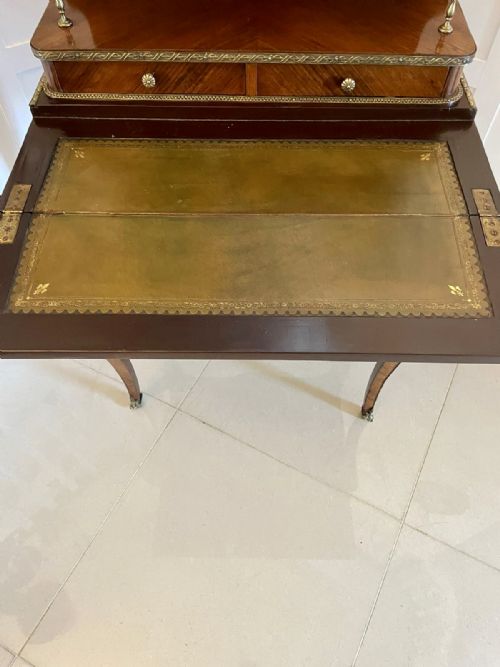 FINE QUALITY ANTIQUE VICTORIAN FRENCH KINGWOOD BONHEUR DU JOUR - ADDITIONAL PHOTO 14