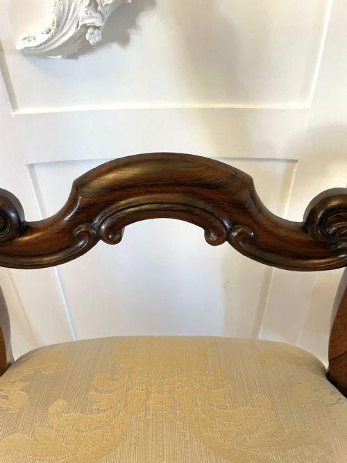 FINE QUALITY SET OF 4 ANTIQUE VICTORIAN CARVED ROSEWOOD DINING CHAIRS - ADDITIONAL PHOTO 4