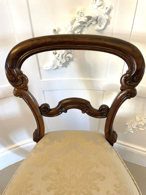 FINE QUALITY SET OF 4 ANTIQUE VICTORIAN CARVED ROSEWOOD DINING CHAIRS - ADDITIONAL PHOTO 6