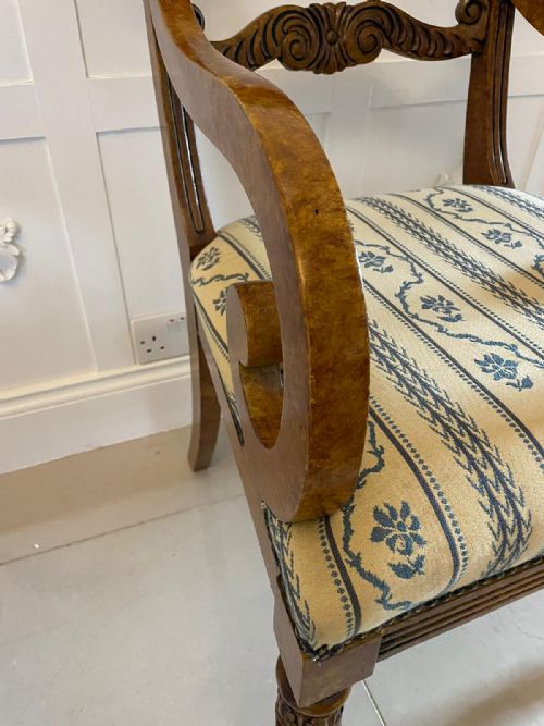 UNUSUAL SET OF 8 QUALITY ANTIQUE DECORATED FAUX BIRDS EYE MAPLE DINING CHAIRS - ADDITIONAL PHOTO 3