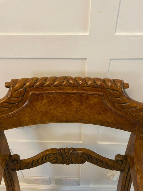 UNUSUAL SET OF 8 QUALITY ANTIQUE DECORATED FAUX BIRDS EYE MAPLE DINING CHAIRS - ADDITIONAL PHOTO 4