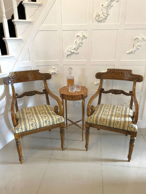 UNUSUAL SET OF 8 QUALITY ANTIQUE DECORATED FAUX BIRDS EYE MAPLE DINING CHAIRS - ADDITIONAL PHOTO 6