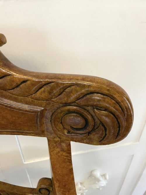 UNUSUAL SET OF 8 QUALITY ANTIQUE DECORATED FAUX BIRDS EYE MAPLE DINING CHAIRS - ADDITIONAL PHOTO 9
