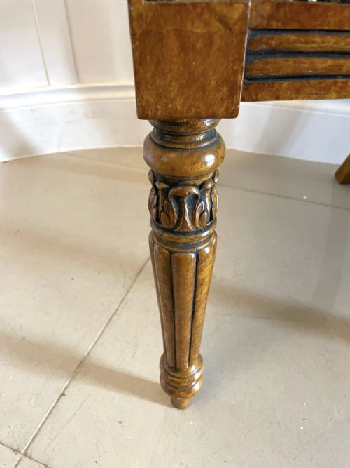 UNUSUAL SET OF 8 QUALITY ANTIQUE DECORATED FAUX BIRDS EYE MAPLE DINING CHAIRS - ADDITIONAL PHOTO 16